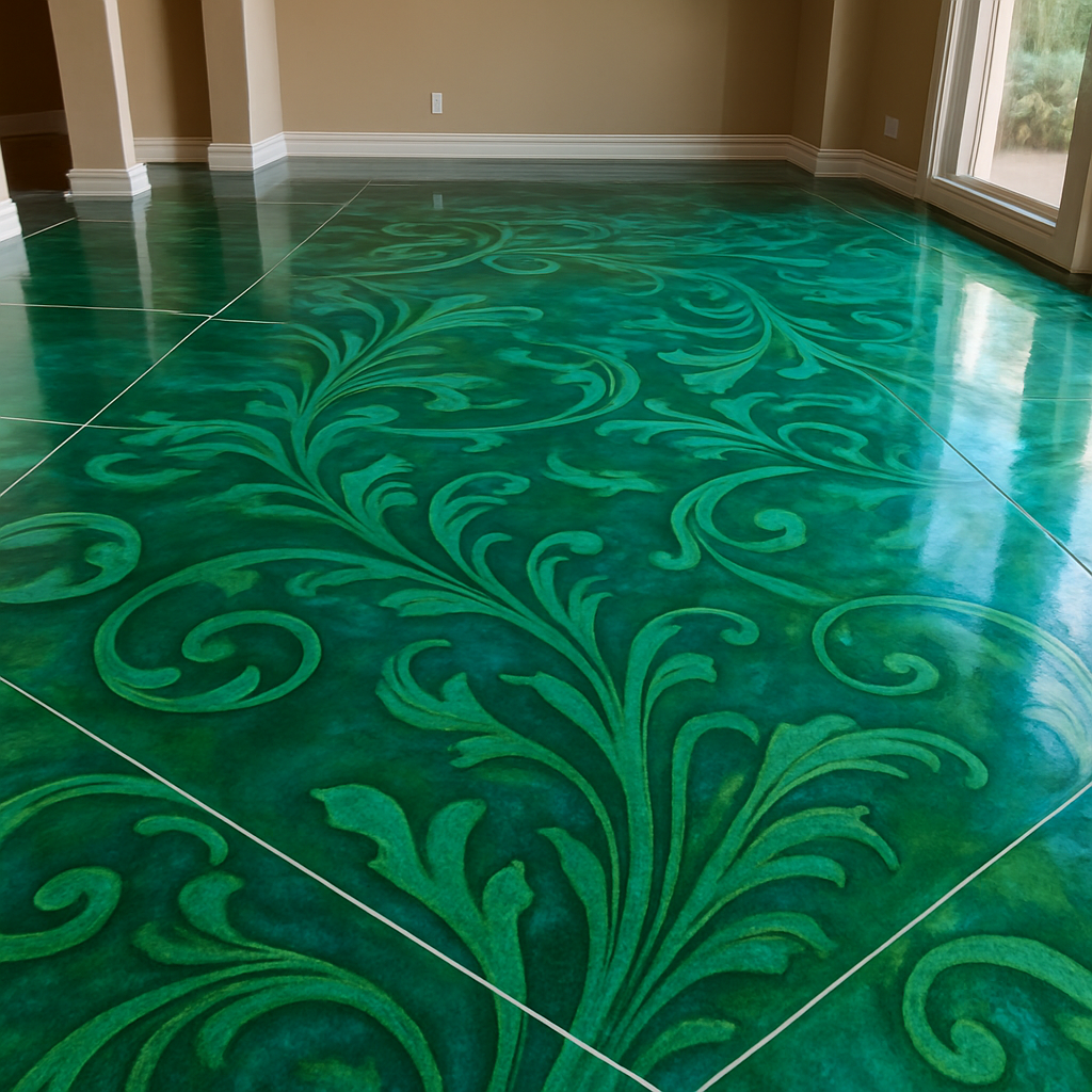 Stained Concrete with Artwork