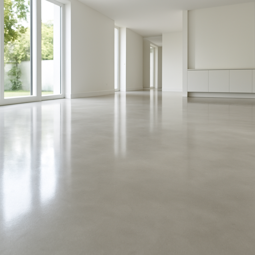 Pristine, easy-to-clean polished concrete floor after Floor Seasons treatment